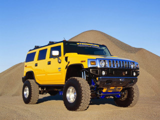 Yellow hummer truck desert mountain - the desert free wallpaper