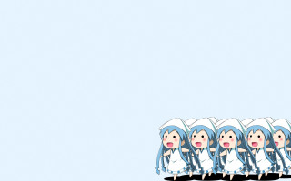 Cartoon characters standing line sky - a sky background behind them free wallpaper