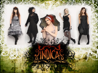 Gothic women umbrellas green background - eric auld free wallpaper