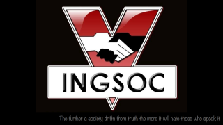 Black red logo ingsoc white - dystopian free wallpaper