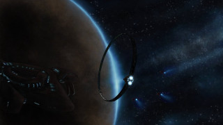 Space station satellite planet star - star citizen halo free wallpaper