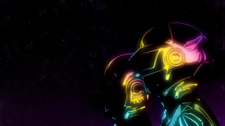 Man neon suit headphones neon - synthwave free wallpaper for desktop