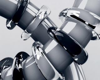 Shiny objects stacked row gray - kinetic art free wallpaper