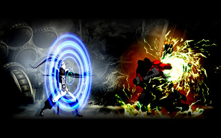 Man bow arrow dark room - a fire and smoke background free wallpaper