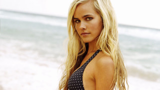 Woman bikini beach surfboard wave - leesha hannigan free wallpaper