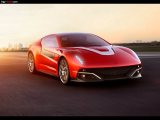 Red sports car sunset city - concept design free wallpaper for desktop