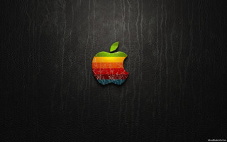 Apple logo black background rainbow 2 - an apple logo free wallpaper for desktop