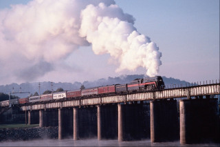 Train bridge smoke steam traveling - douglas robertson bisset free wallpaper
