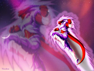 Cartoon character flying purple background 2 - a red tail free wallpaper