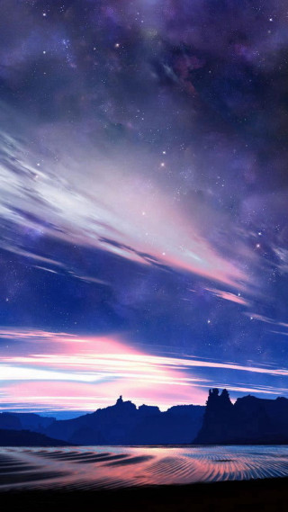 Night sky stars clouds mountains 5 - arthur pan free wallpaper for mobile