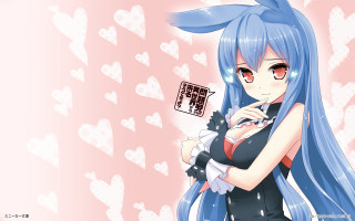 Girl blue hair glasses cell - background behind her free wallpaper