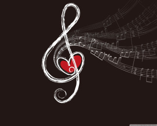 Musical note heart background music 2 - funk art free wallpaper