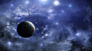 Space scene planet stars background - a space scene free wallpaper