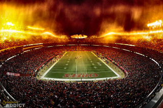 Stadium night football game crowd - a football game free wallpaper