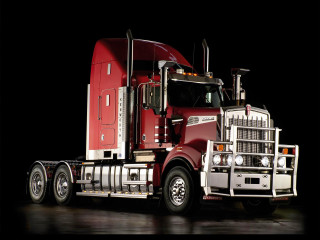 Red semi truck black background 2 - anson maddock free wallpaper