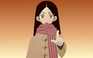 Woman scarf thumbs up coat - a scarf free wallpaper