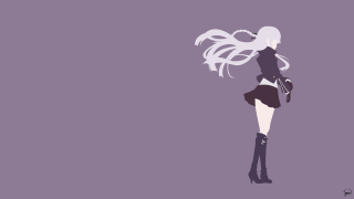 Woman black booty purple background - flowing hair free wallpaper