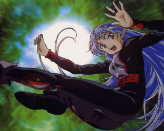 Woman flying neogeo comic bodysuit - leg free wallpaper