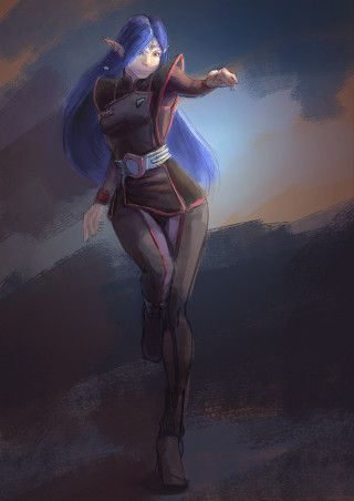 Woman costume dark blue hair - a blue hair free wallpaper for mobile