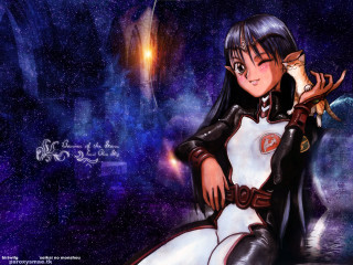 Girl white dress rock space - manga and anime 1 9 9 9 free wallpaper