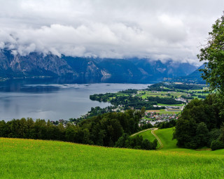 Scenic lake mountains cloudy sky 3 - scenic free wallpaper for desktop