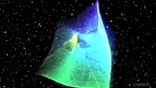 Green blue object dark sky - white dot free wallpaper for desktop