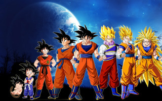 Dragon ball characters full moon 3 - a group of dragon ball characters free wallpaper