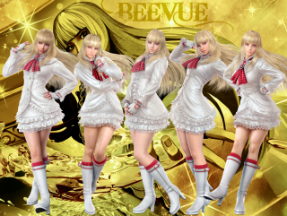 Anime girls white outfits gold - an ambient occlusion free wallpaper