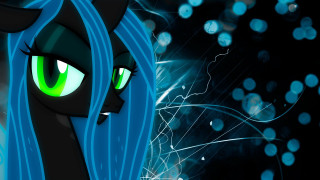 Cartoon gothic bluehair greeneyes stars - white circle free wallpaper for desktop