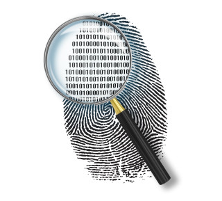 Magnifying glass fingerprint gold tip - objective abstraction free wallpaper for tablet