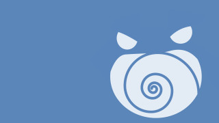 Blue background white spiral design - stuckism free wallpaper for desktop