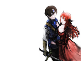 Anime characters red hair black - black eye free wallpaper