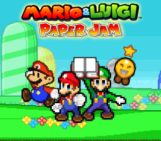 Mario luigi paper jam nintendo 3 - pixel art free wallpaper for tablet