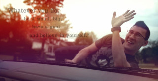 Man waving car window quote - inspirational free wallpaper for desktop