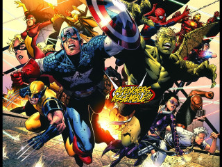 Avengers group title comic book - a group together free wallpaper