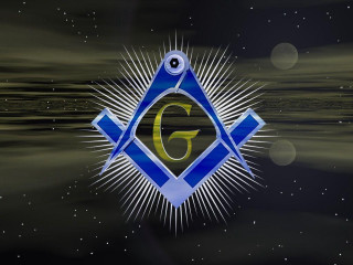 Blue yellow masonic symbol star - occult free wallpaper