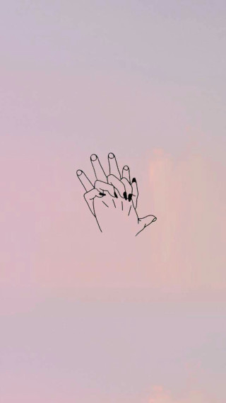Hand fingers drawn sky pink - a tattoo free wallpaper for mobile