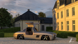 Futuristic car large building clock - a clock tower free wallpaper