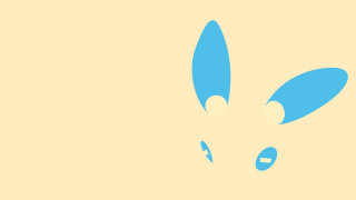 Blue bunny yellow background minimalist - the center of the image free wallpaper