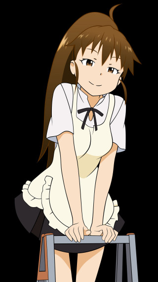 Girl sitting stool legs crossed - free anime wallpaper for mobile