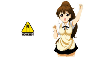Maid outfit knife fork sign - her hand and a sign free wallpaper