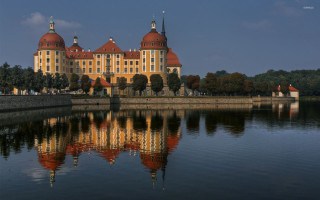 Large building red roof towers - a red roof free wallpaper