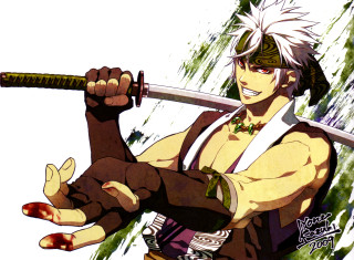 Man sword white shirt green - his chest free wallpaper