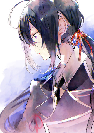 Woman hat sword blue background - a red ribbon free wallpaper for mobile