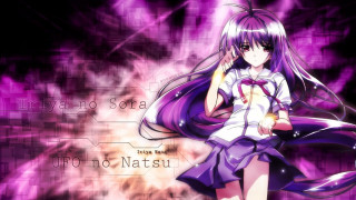 Purple haired girl school uniform 2 - long purple hair free wallpaper