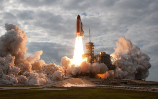 Rocket launch smoke platform sky 2 - a platform free wallpaper