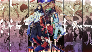 Anime characters wall swords group - their hand free wallpaper