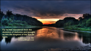 River sunset bible verse god - radiant free wallpaper