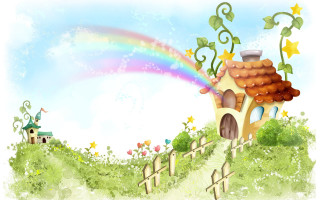 House rainbow roof fence front - andrey yefimovich martynov free wallpaper