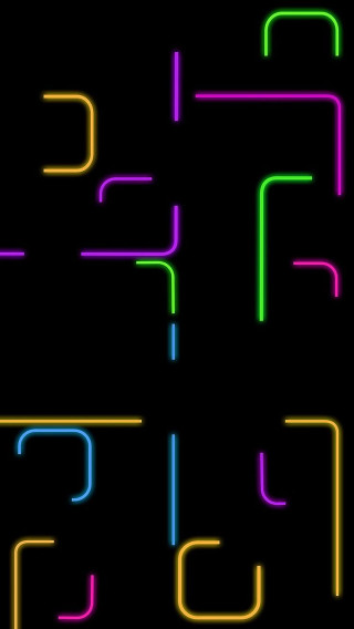 Black background colorful pattern lines - free neon wallpaper for mobile